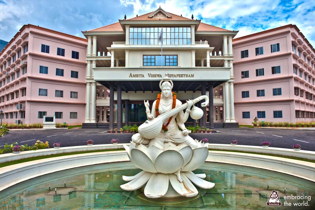 Statue of Saraswati on university campus