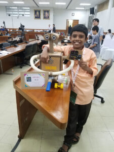 Youngest student with his project