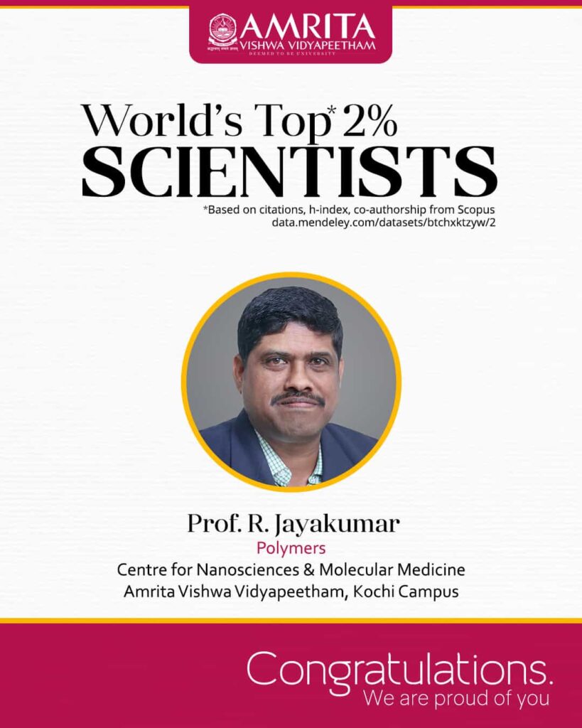 Five Amrita University Professors Are Listed Among The World's Top 2% ...