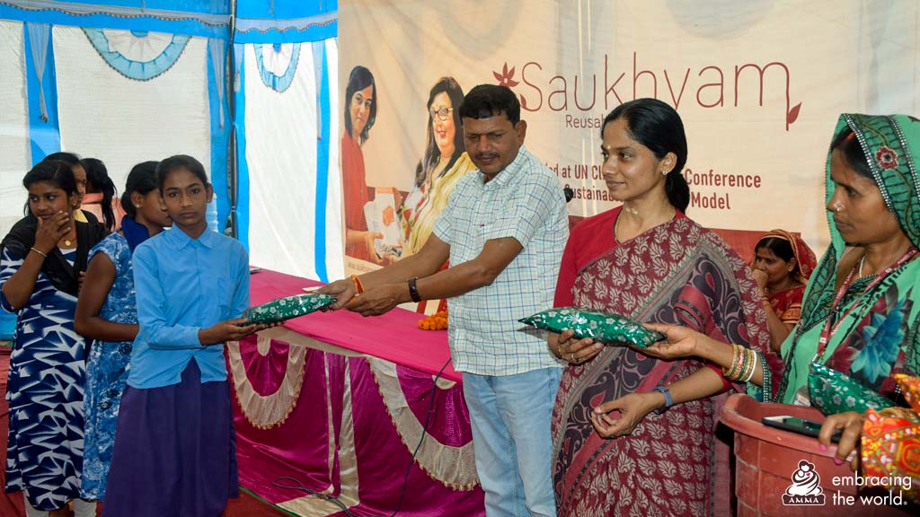 Girls receive their first saukyam pads