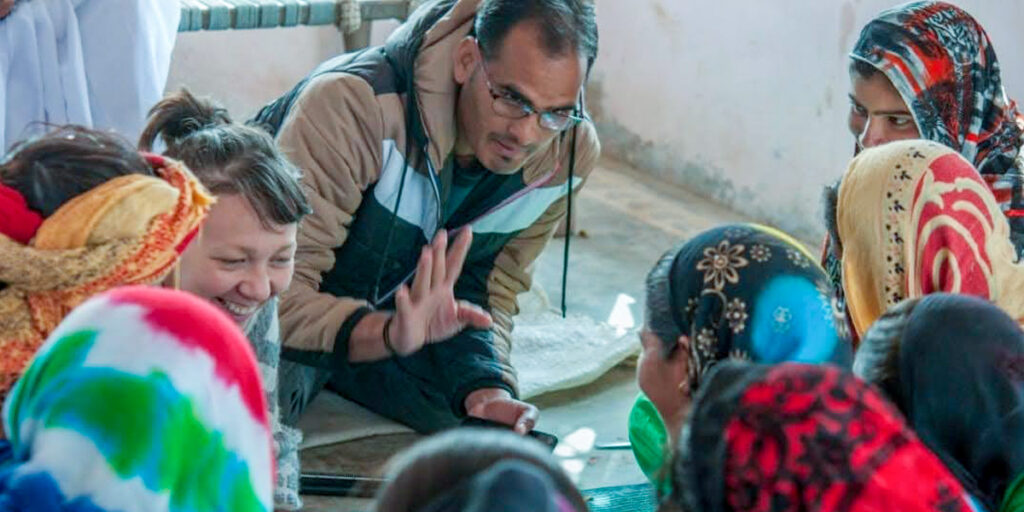 Sitting on the floor together, village women share their needs with Ammachi labs coordinators to develop solutions. 