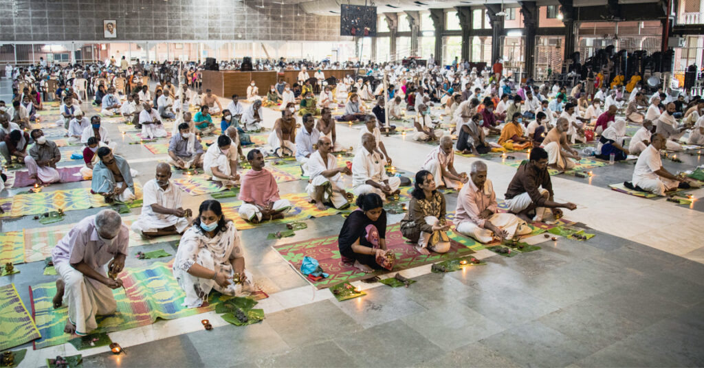 The hall is filled with participants