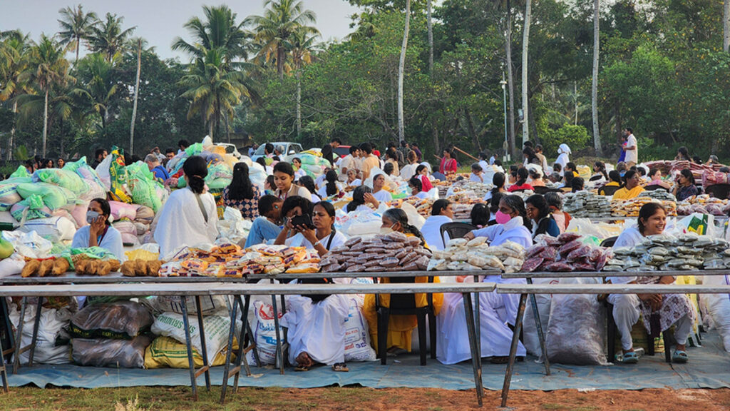 Food supplies given included rice, pulses, and coconuts.  