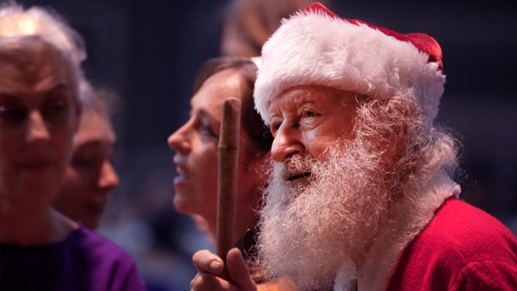 One of the attendees dresses up as Santa Claus each year.