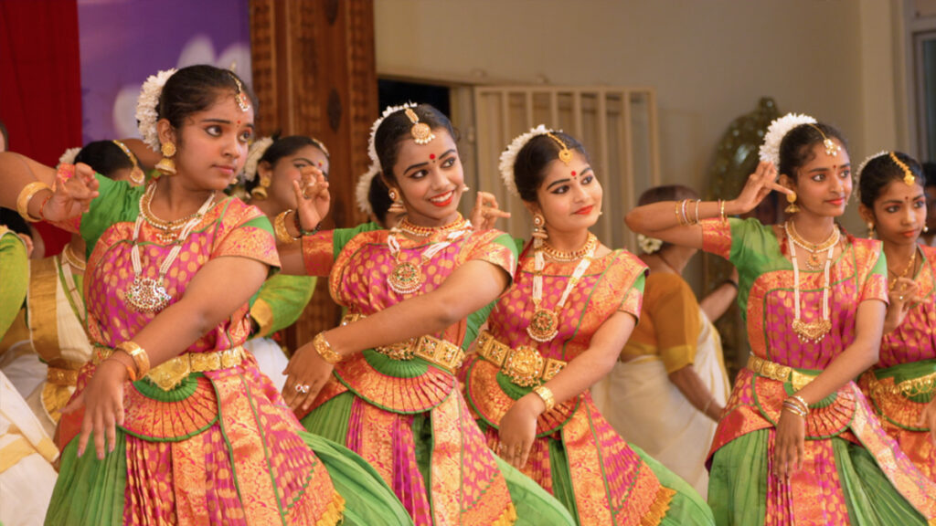 Dancers in traditional Indian outfits