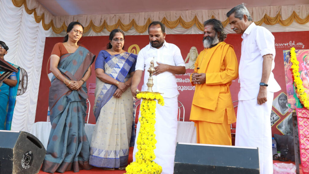 Member of parliament lights lamp