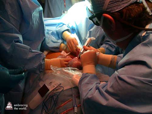 Surgeons operate on fetus