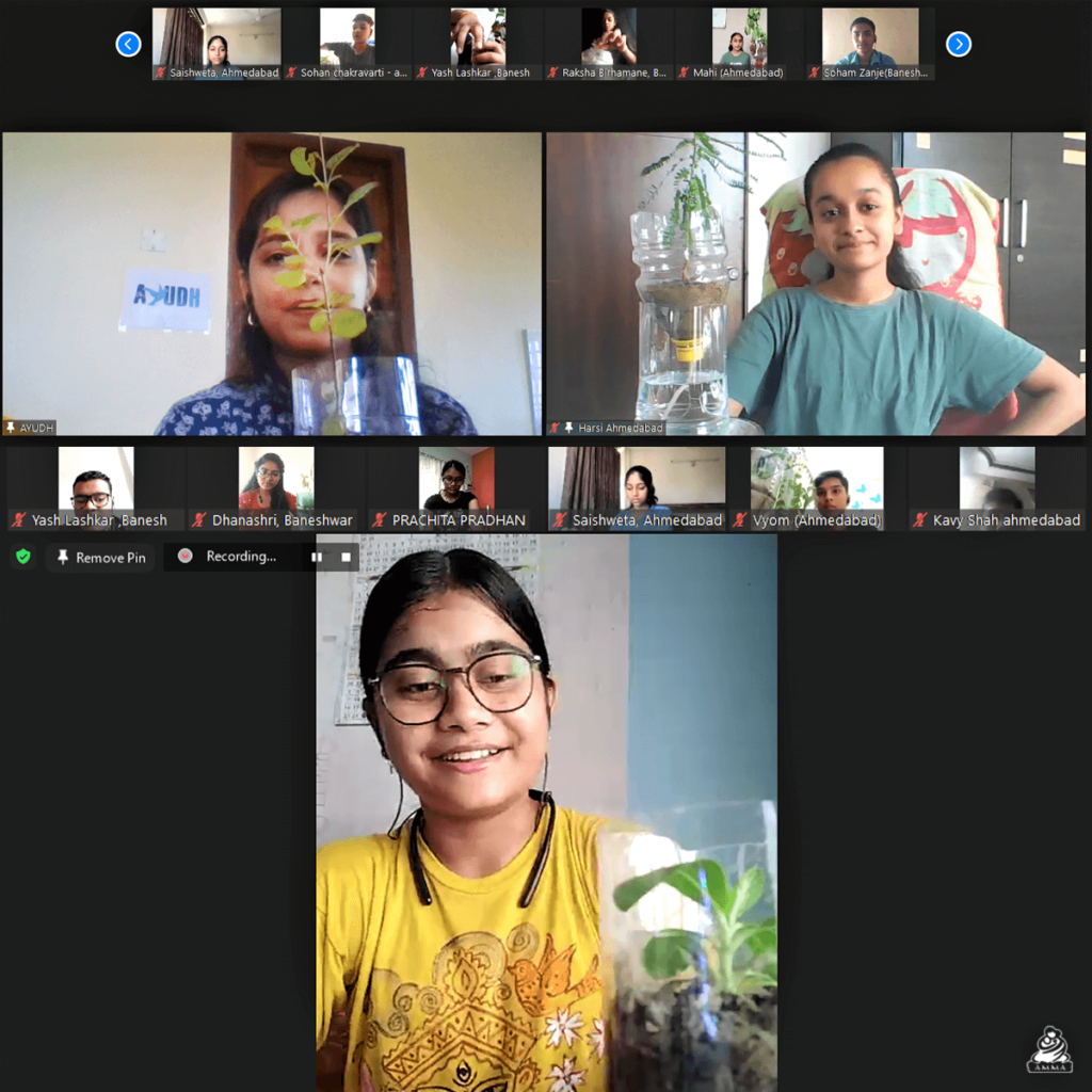 AYUDH members show their plants on the zoom call