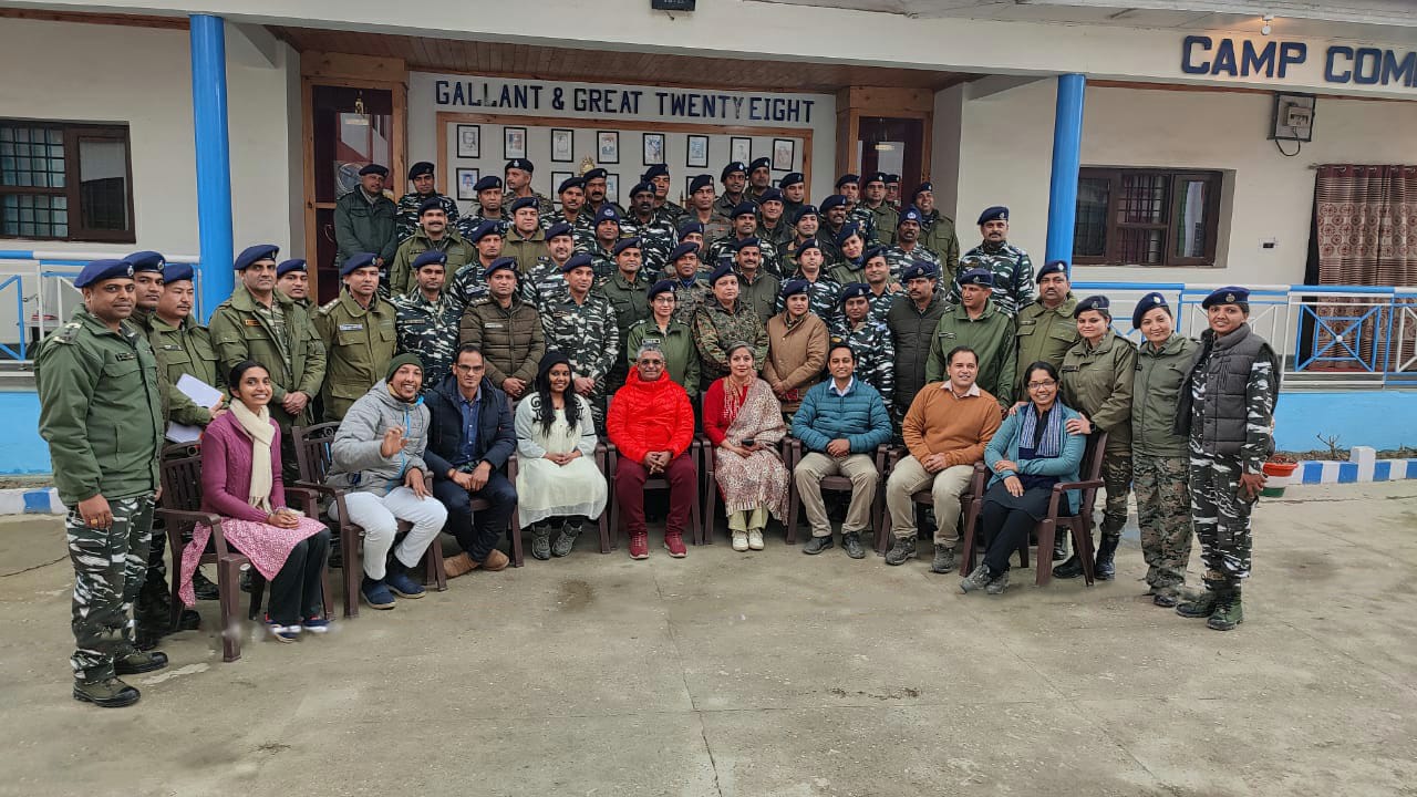 CRPF officers and trainers stand together