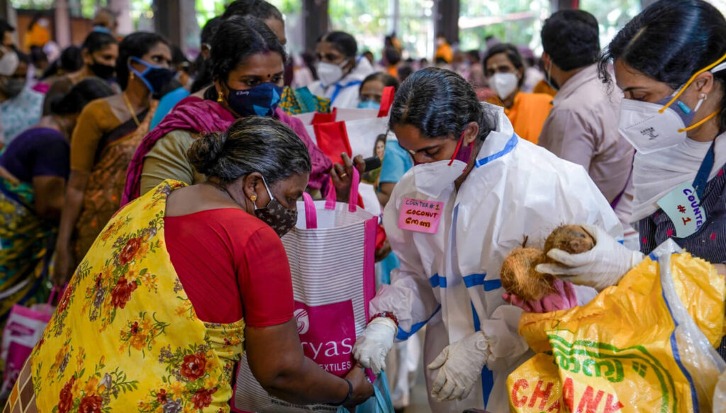 Women receive necessary items