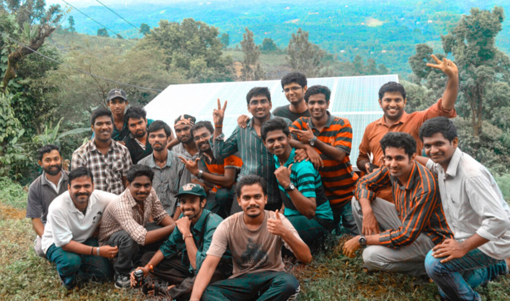 Group of young Indians smile at the camera