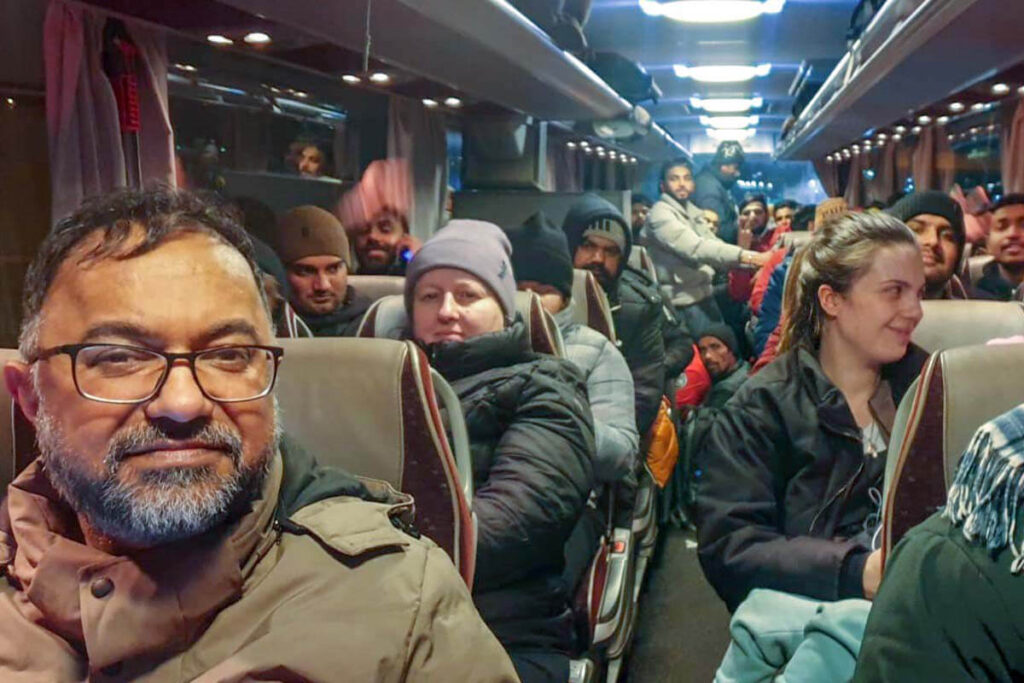 A bus full of refugees