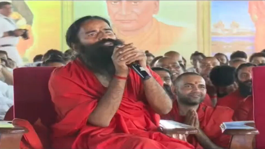 Baba Ramdev speaking to Amma