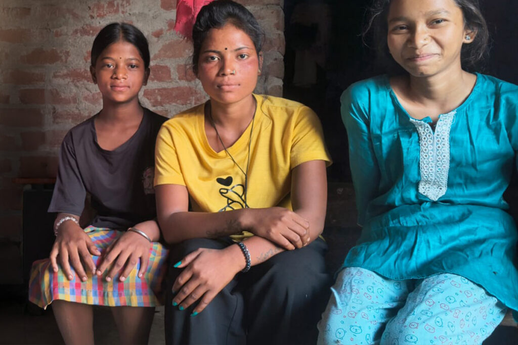 three adolescent girls