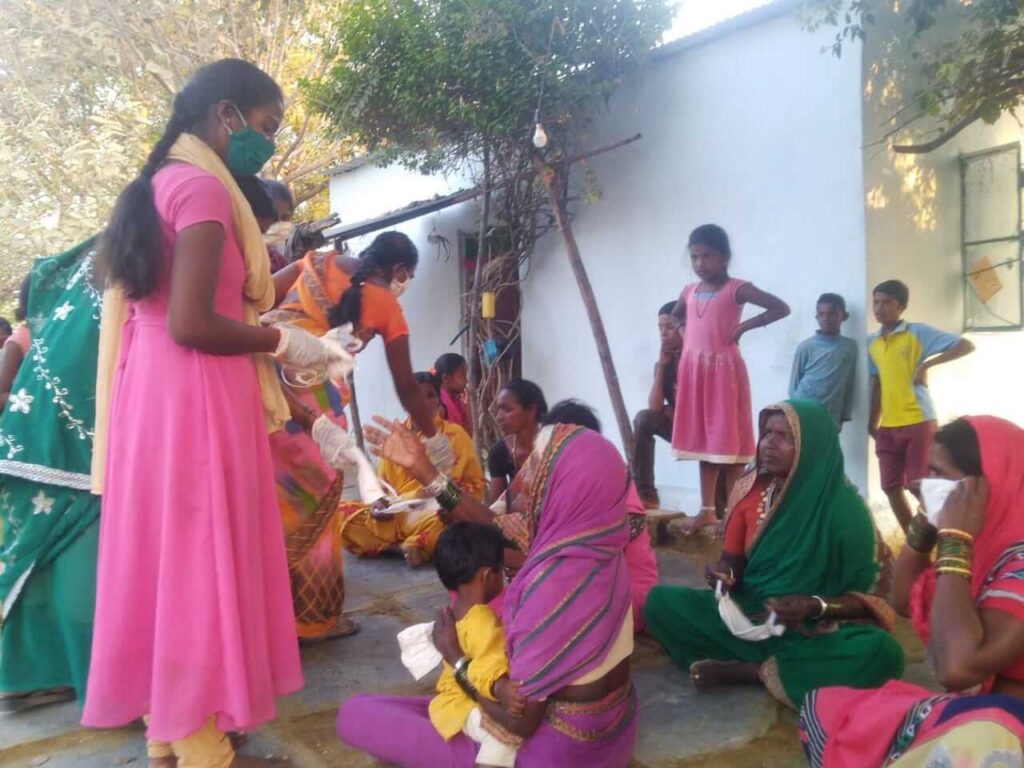 Masks are distributed to villagers