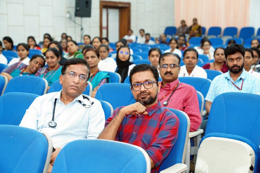 Audience of men and women healthcare workers