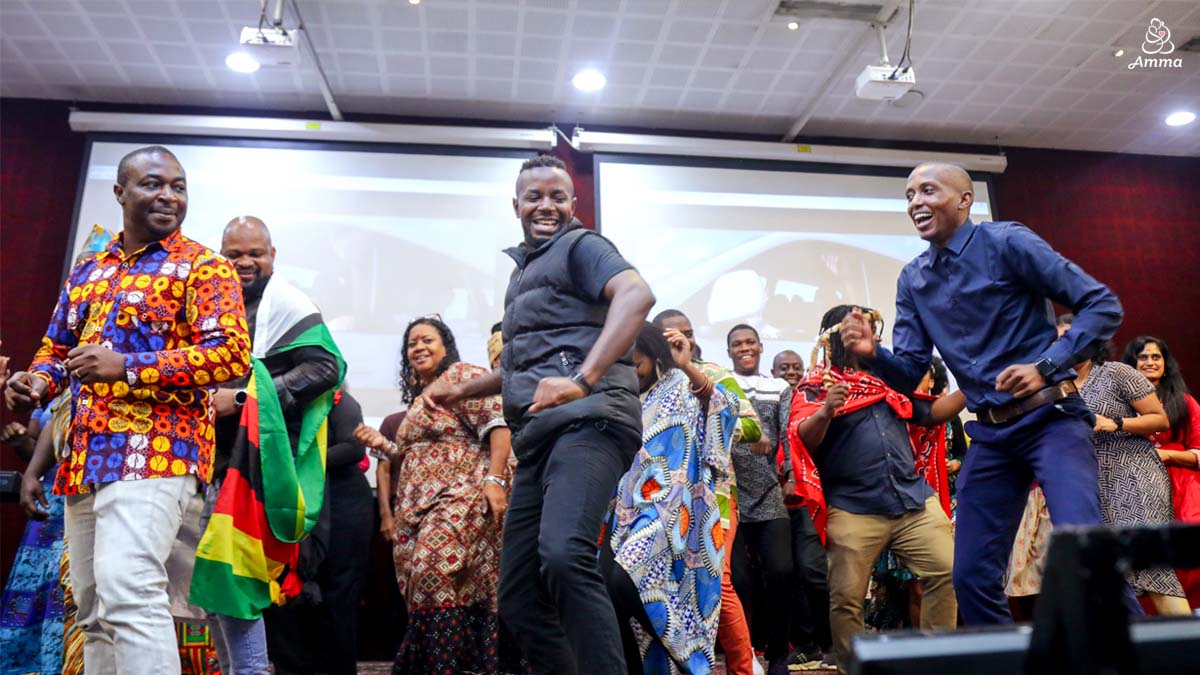 Group of men dancing