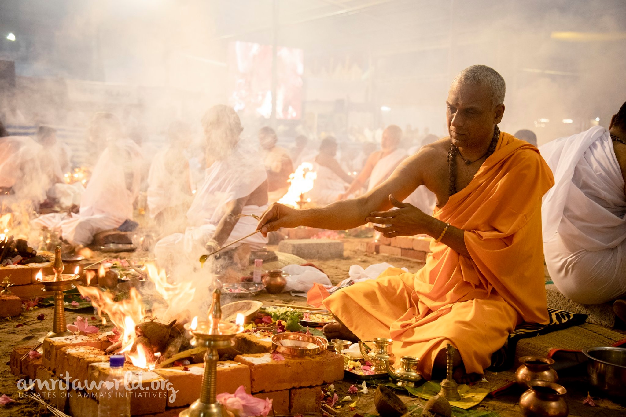 Homam Rushi 135 mass Ganapati Homams at Amritavarsham 66 - Amma.org