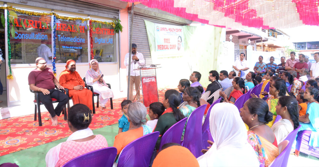 Local residents sit for the inaugral event