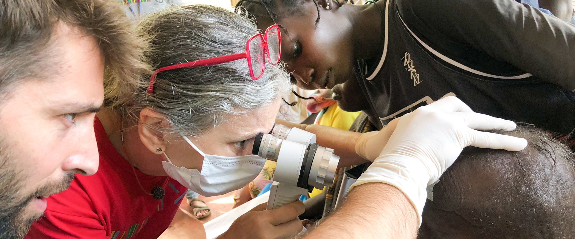 examination on a patient for cataract surgery