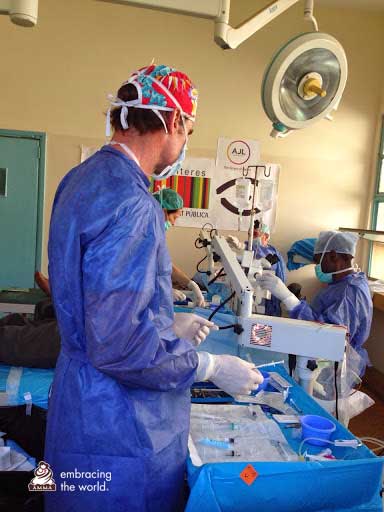 Surgeon prepares to operate