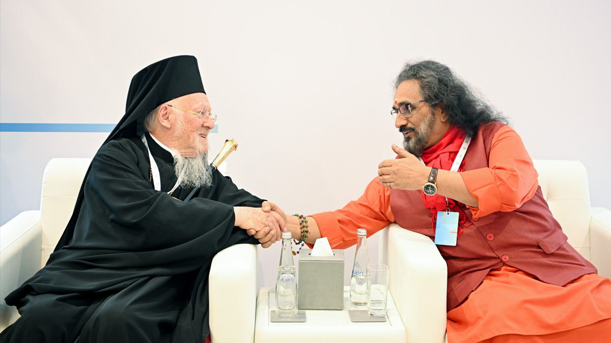 Swami Amritaswarupananda Puri at the Global Faith Leaders' Summit