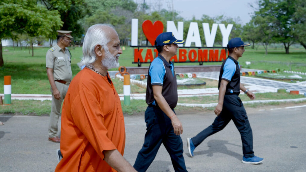 Swami Ramakrishnananda with Navy officers