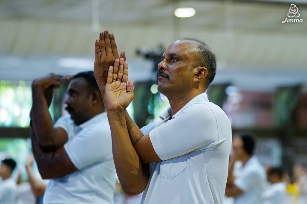 soldiers perform a yoga pose