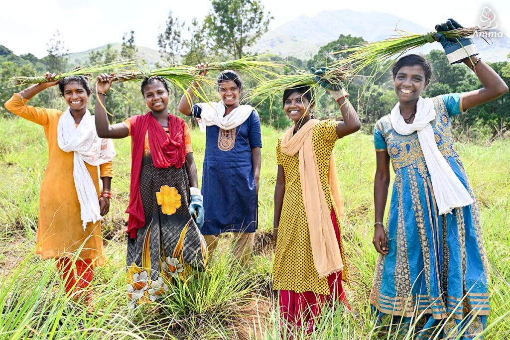 Young women from the village