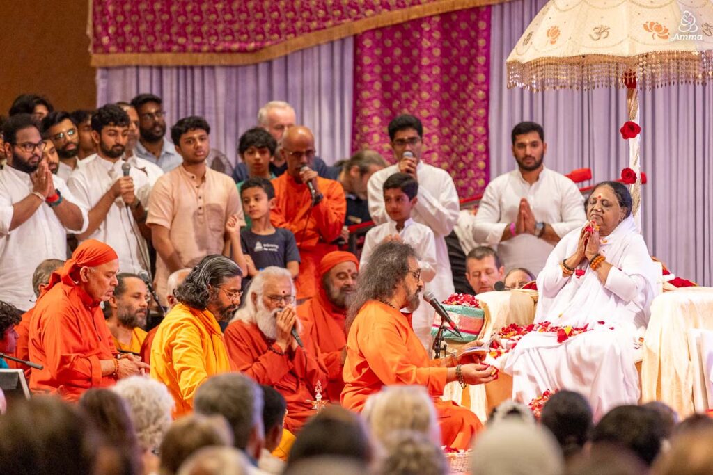 A Swami chants prayers