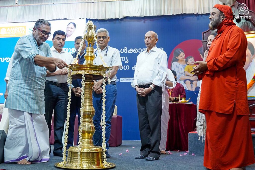 a man lights the lamp
