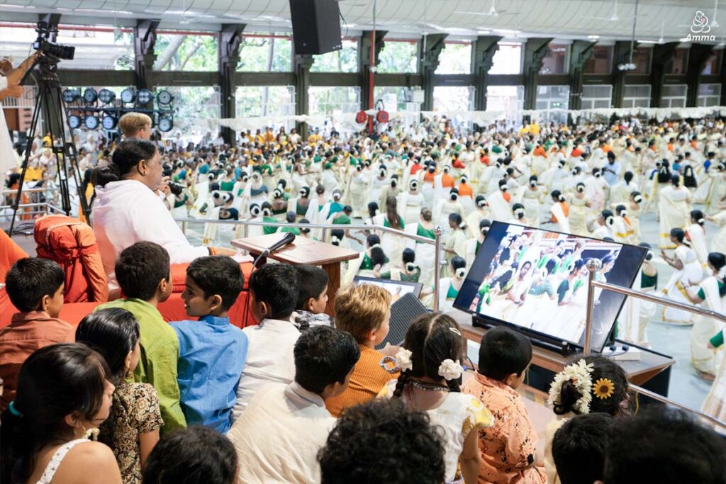 Amma watches the thiruvathira dance