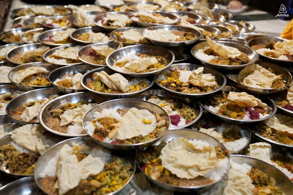 Plates full of prasad