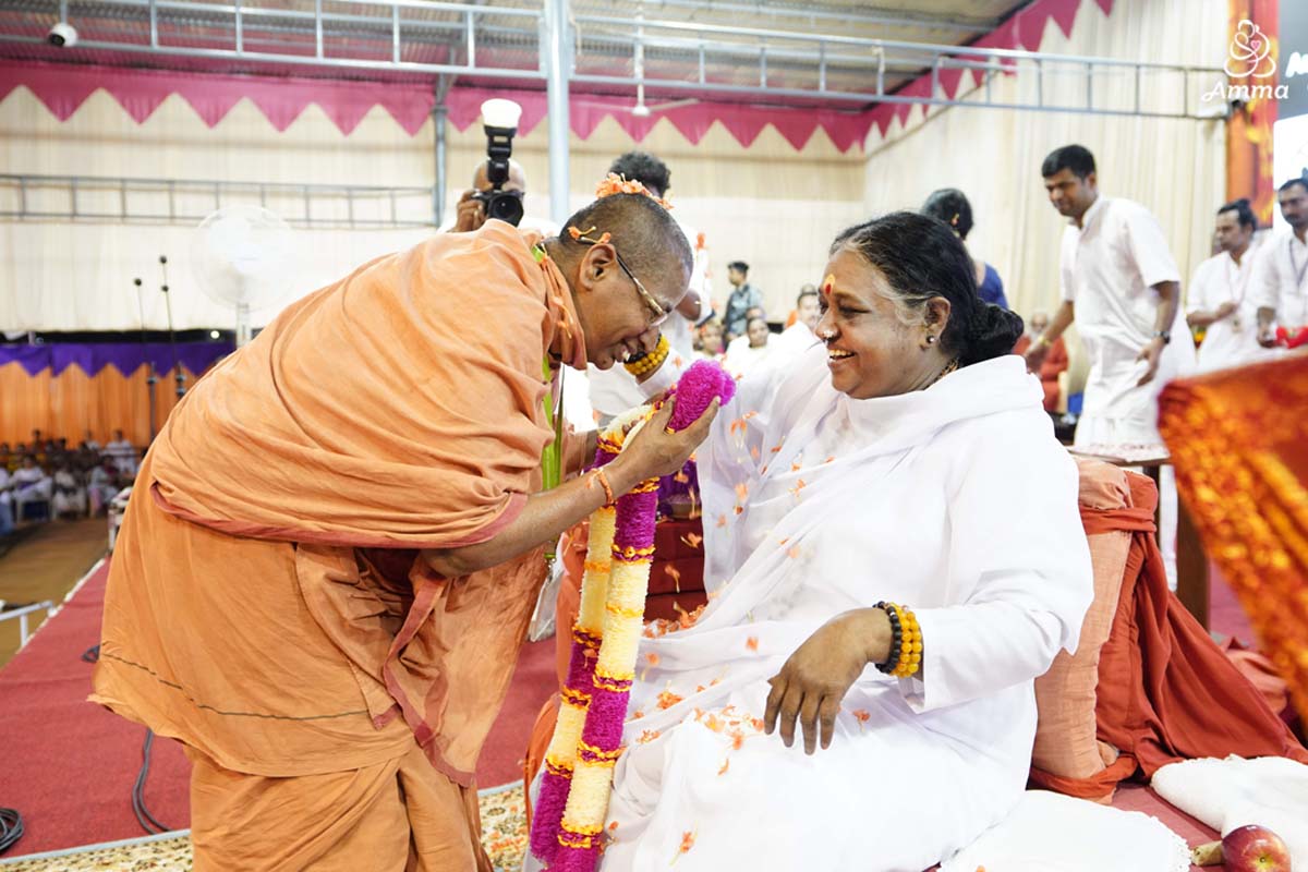 Amma with a swami