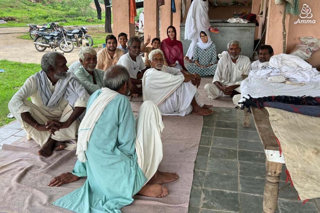 group photo in a village in rajasthan
