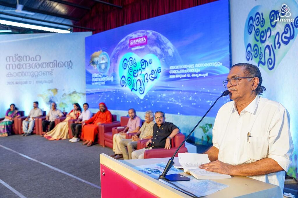 a man at a microphone