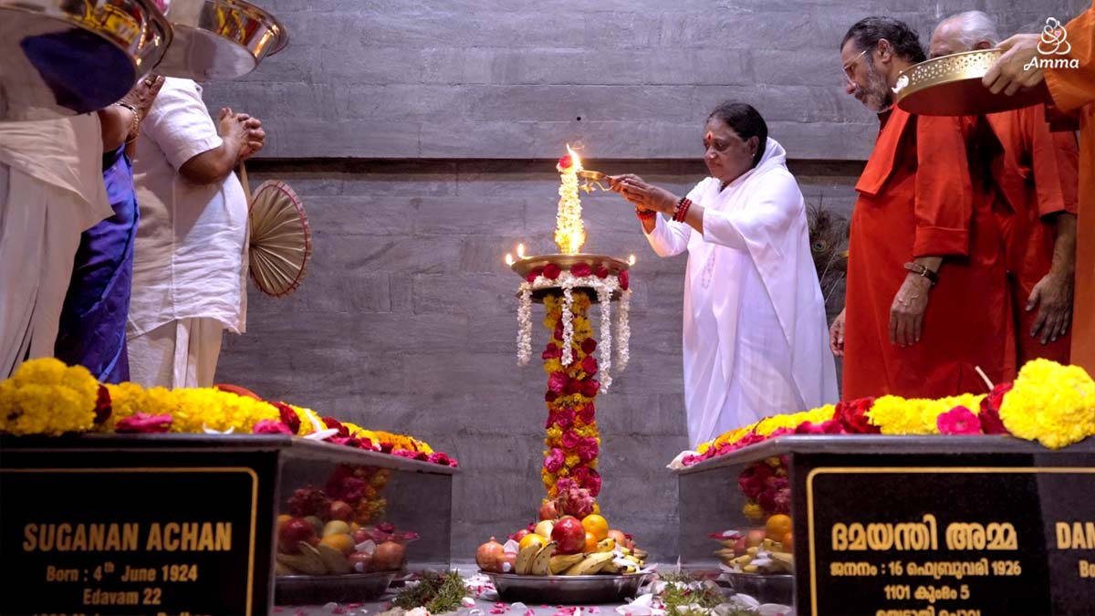 Amma lights the lamp
