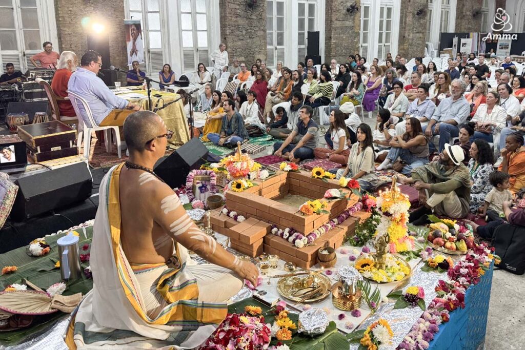 Prayers and a homa, fire ritual