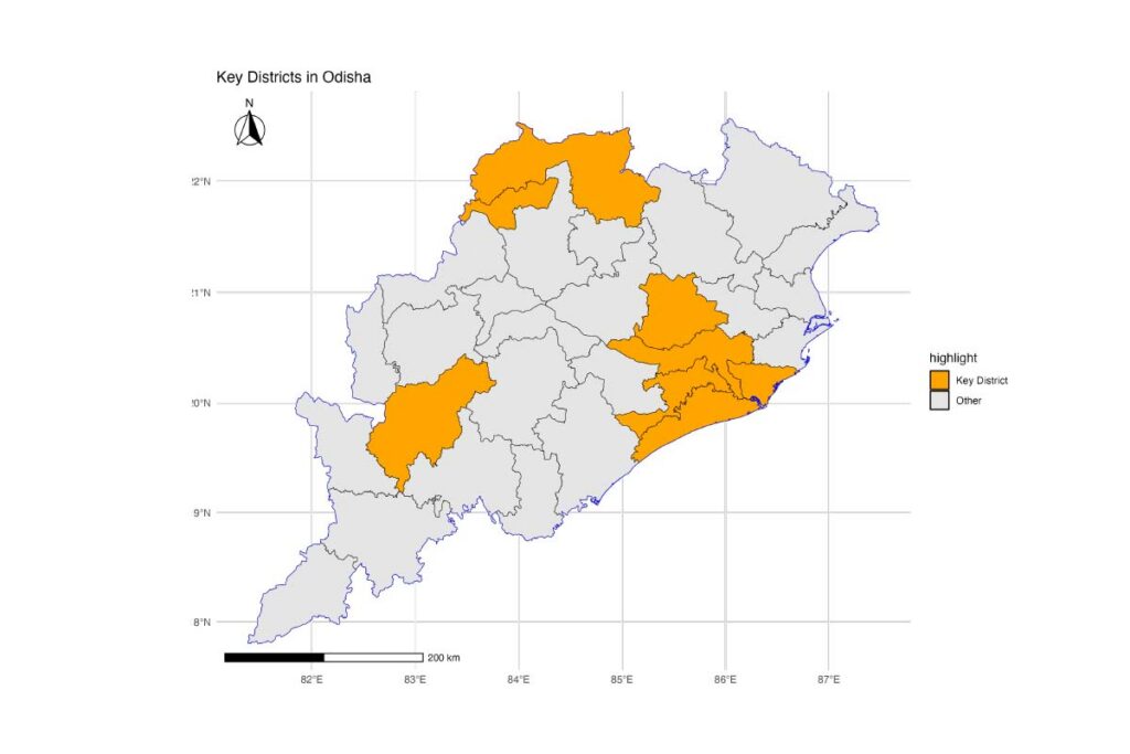Map of Odisha 
