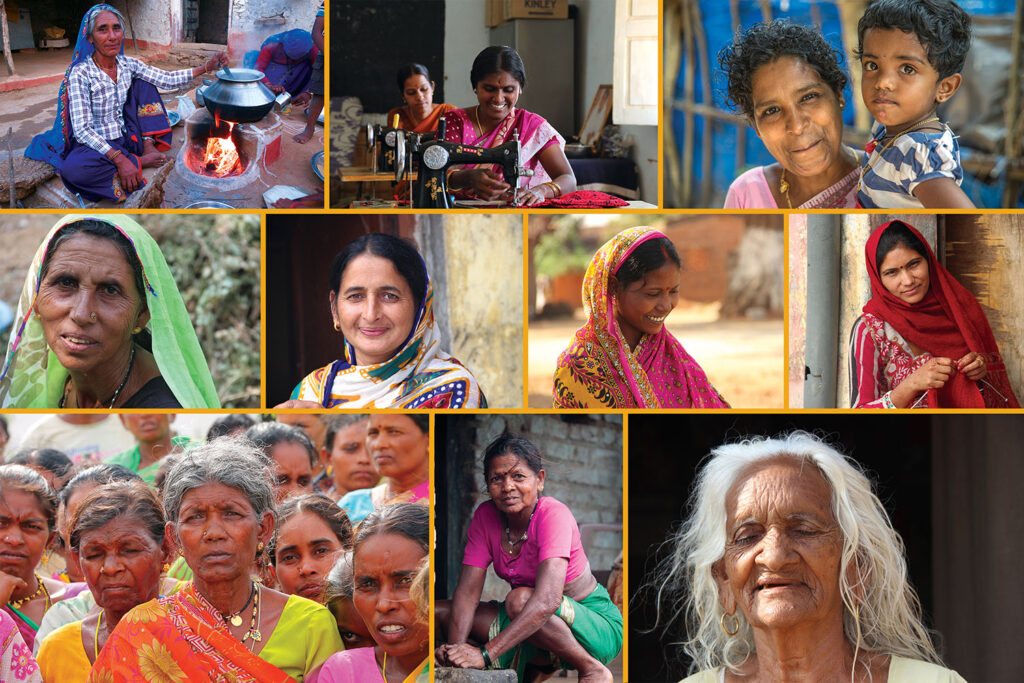 Collage of faces of Indian women of different ages and lifestyles